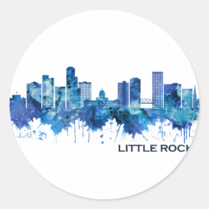 Little Sten Arkansas Skyline Blue Runt Klistermärke