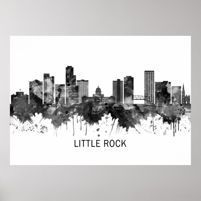 Little Sten Arkansas Skyline BW Poster (Framsidan)
