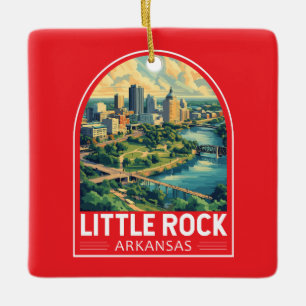 Little Sten Arkansas Travel Art Emblem Julgransprydnad Keramik