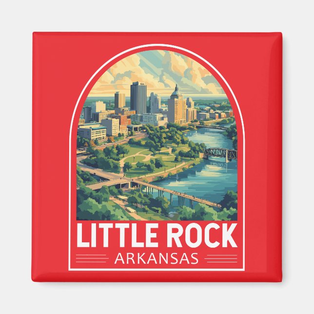 Little Sten Arkansas Travel Art Emblem Magnet (Framsidan)