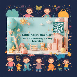 Little Steps Day Care Small Business QR Code Visitkort