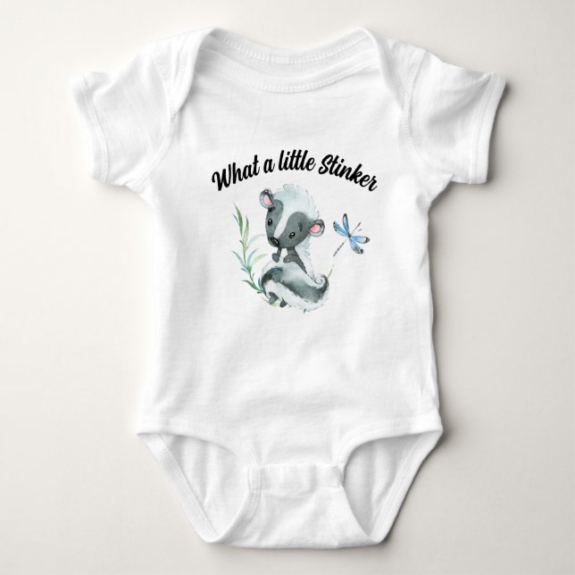 Little Stinker Skunk Animal Baby Bodykostym T Shirt (Framsida)