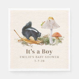 Little Stinker Woodland Skunk Boy Shower Pappersservett