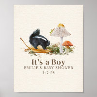 Little Stinker Woodland Skunk Boy Shower