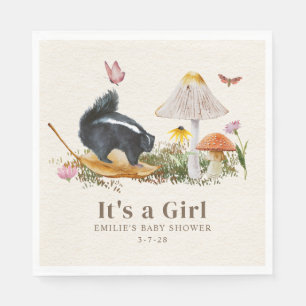 Little Stinker Woodland Skunk Girl Baby Shower Pappersservett