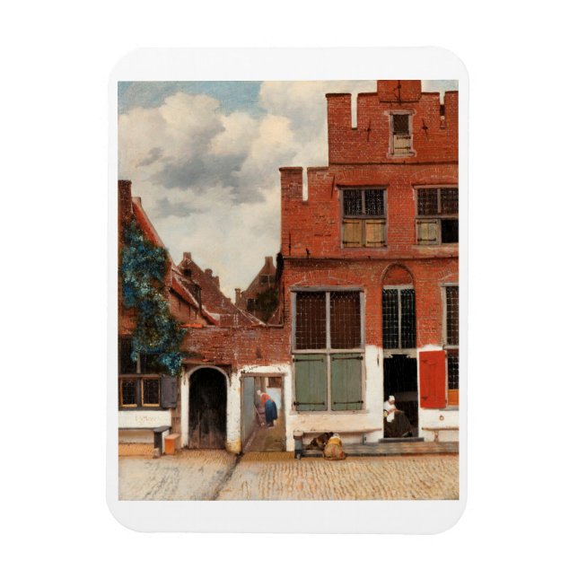 "LITTLE STREET" AV JOHANNES VERMEER MAGNET (Vertikal)