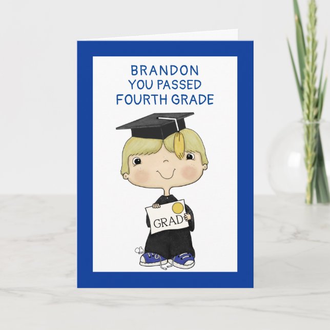 Little Student Boy Blond Hair Kort (Framsida)
