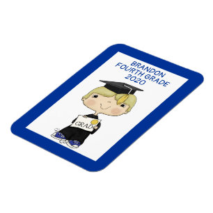 Little Student Boy Blond Hair Magnet