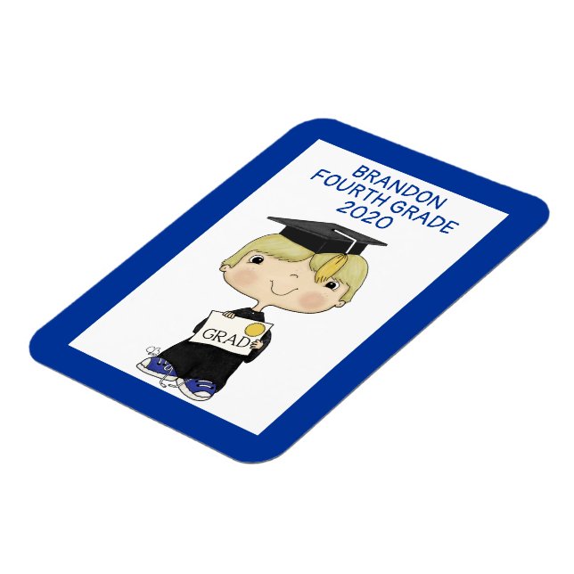 Little Student Boy Blond Hair Magnet (Vänstra Sidan)