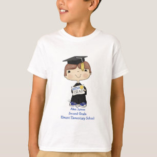 Little Student Boy Brown Hair T Shirt