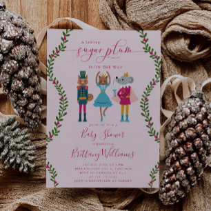 Little Sugar Plum Girl Baby Shower Inbjudningar