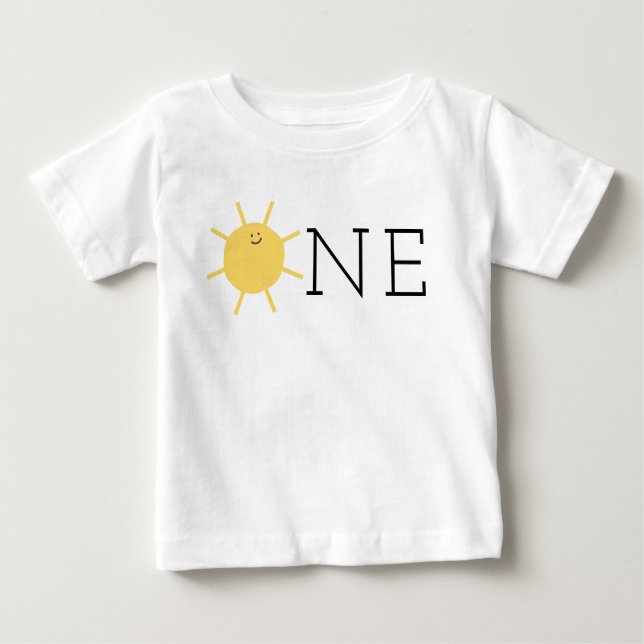 Little Sunshine 1st Birthday Party One T Shirt (Framsida)