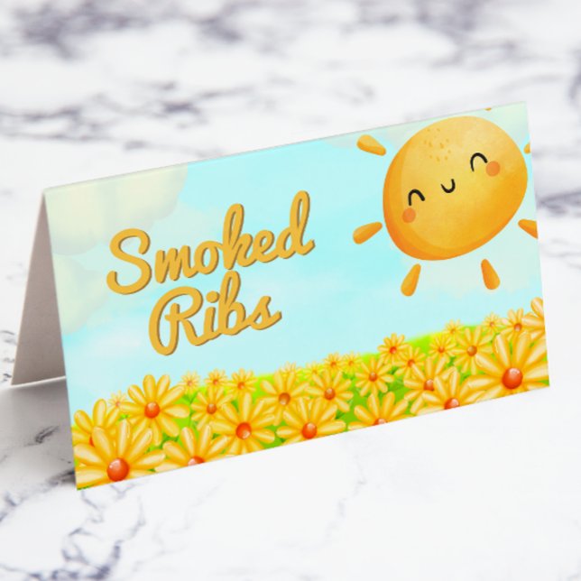 Little Sunshine - Baby Shower Food Label Kort (Skapare uppladdad)