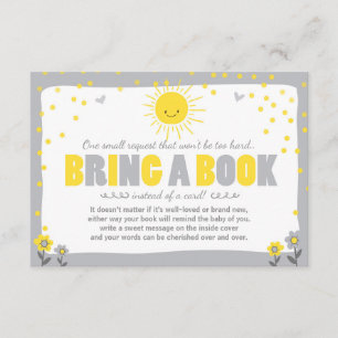 Little Sunshine Baby Shower Hämta en bok-Neutralt Inbjudningar