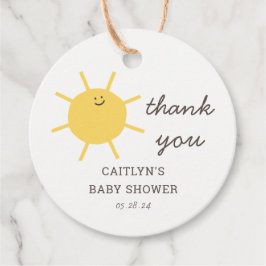 Little Sunshine Baby Shower-Märkre Gåvor Etiketter