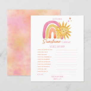 Little Sunshine Baby Shower Önskemål för Baby Invi