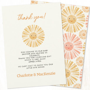 Little Sunshine Baby Shower - tackkort Inbjudningar