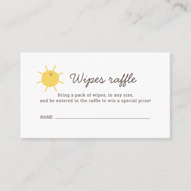 Little Sunshine Baby Shower Wipes Raffle Tilläggskort (Framsida)