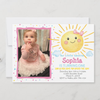 Little Sunshine Birthday Photo Invation -A159 Inbjudningar