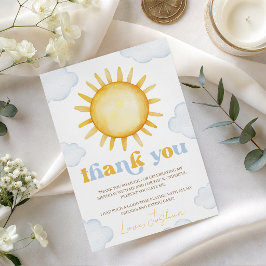 Little Sunshine Birthday Thank You Card Inbjudningar