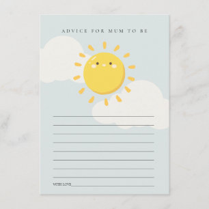 Little Sunshine Blue Advice for Morsa Baby Shower Tilläggskort