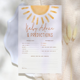 Little Sunshine Boho Baby Predence & Advice Game