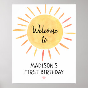 Little Sunshine Boho Birthday Välkommen Poster