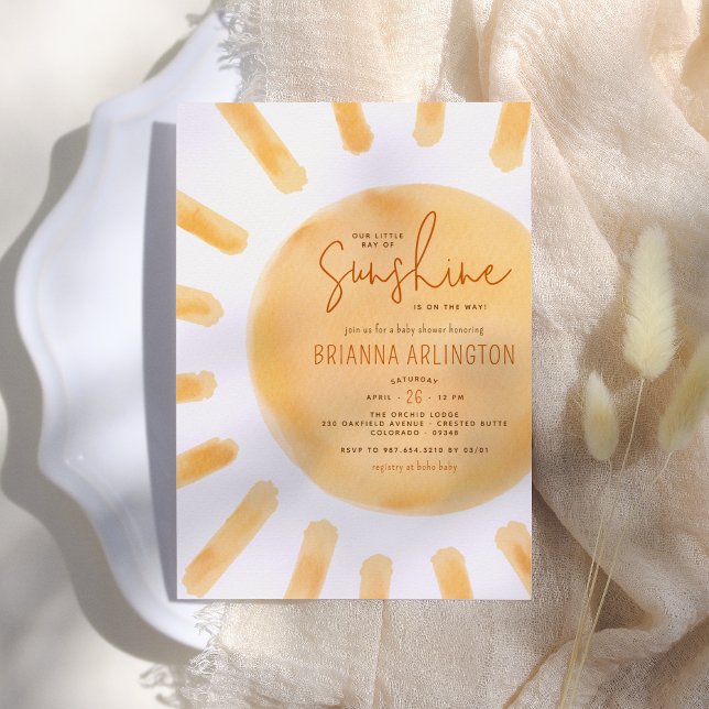 Little Sunshine | Boho Gender Neutral Baby Shower Inbjudningar (Skapare uppladdad)