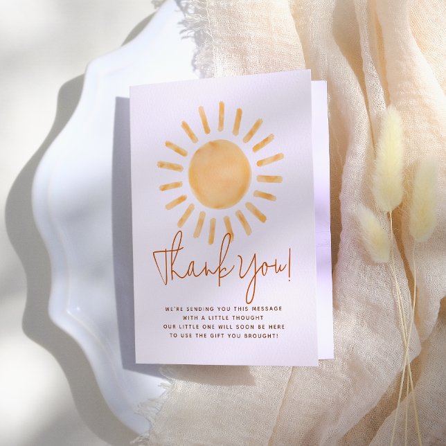 Little Sunshine Boho Gender Neutral Baby Shower Tack Kort (Skapare uppladdad)