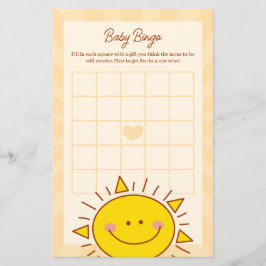Little Sunshine Boy Shower Bingo Game