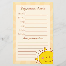 Little Sunshine Boy Shower Guessing Game