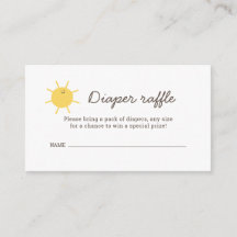 Little Sunshine Diaper Raffle Biljett Enclosure Ca