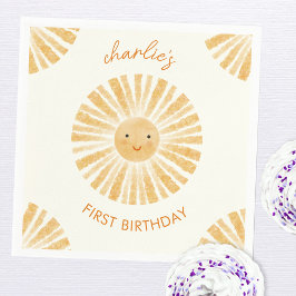 Little Sunshine First Birthday Personlig Pappersservett