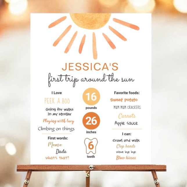 Little Sunshine First Resa Sol Birthday-milstolpar Poster (Skapare uppladdad)