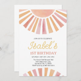 Little Sunshine Första födelsedagen,Sunshine 1st B Inbjudningar