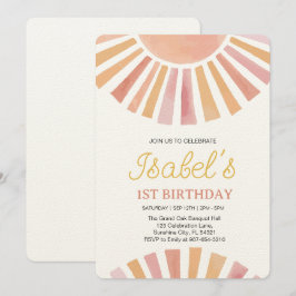 Little Sunshine Första födelsedagen,Sunshine 1st B Inbjudningar