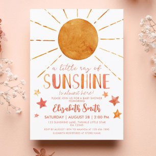 Little Sunshine Girl Whimsical Baby Shower Inbjudningar