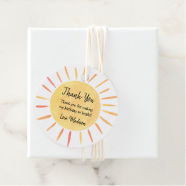 Little Sunshine Modern Boho Birthday Gåvor Etiketter