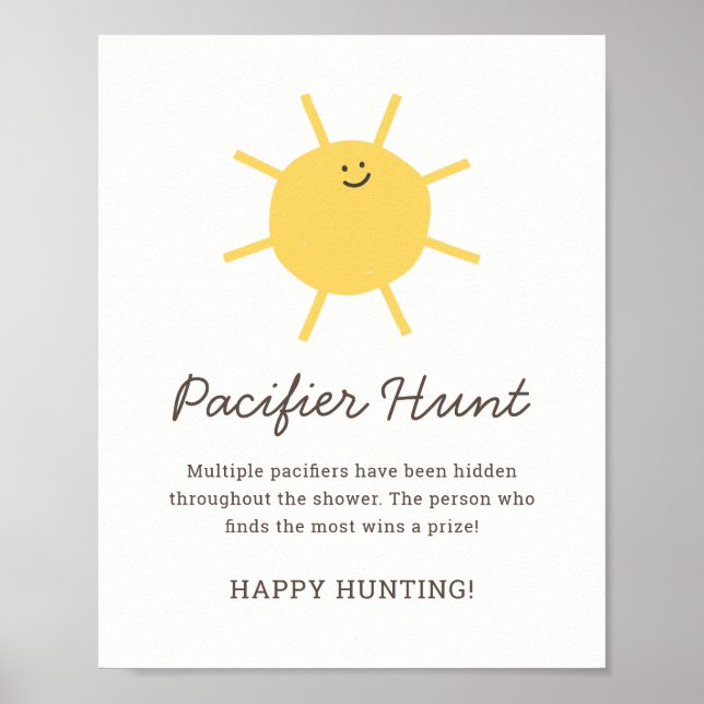 Little Sunshine Nappar Hunt Game Sign Poster (Framsidan)