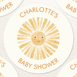 Little Sunshine Personlig Baby Shower Runt Klistermärke