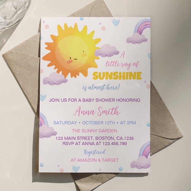 Little Sunshine Rainbow Baby Shower-inbjudan Inbjudningar (Skapare uppladdad)