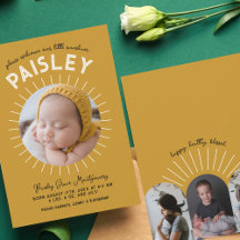 Little Sunshine Retro Photo Collage Birth
