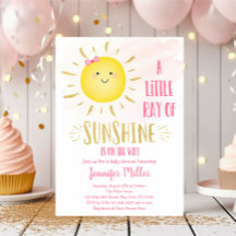 Little Sunshine Rosa & Guld Baby Shower