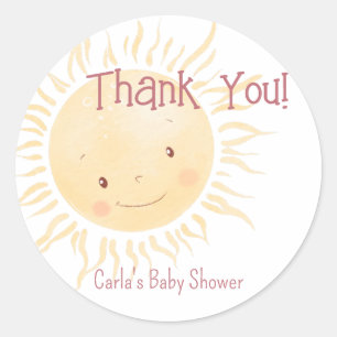 Little Sunshine Theme Tack Runt Klistermärke