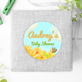 Little Sunshine - Vår Baby Shower Runt Klistermärke