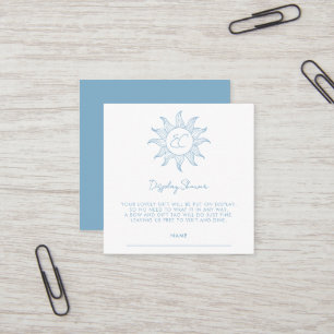 Little Sunshine Visning Baby Shower Blue Fyrkantigt Visitkort