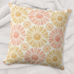 Little Sunshine Watercolor Mönster Kudde<br><div class="desc">Orange och gult i lycklig solsken mönster på en mjuk gräddbakgrund. Originalkonst av Nic Squirrell.</div>