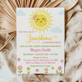 Little Sunshine Wildblomma Baby Shower-inbjudan Inbjudningar
