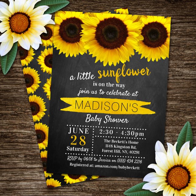 Little Sunsun Chalkboard Baby Shower Inbjudningar (Skapare uppladdad)