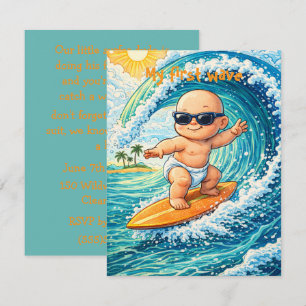 Little Surfer Dude-fest digital nedladdning Inbjudningar